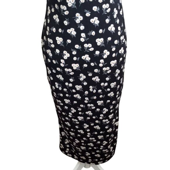 BEROZA BLACK & CREAM FLORAL BODYCON MIDI DRESS SZ.M EUC.  WORN ONLY 1X - Picture 6 of 11